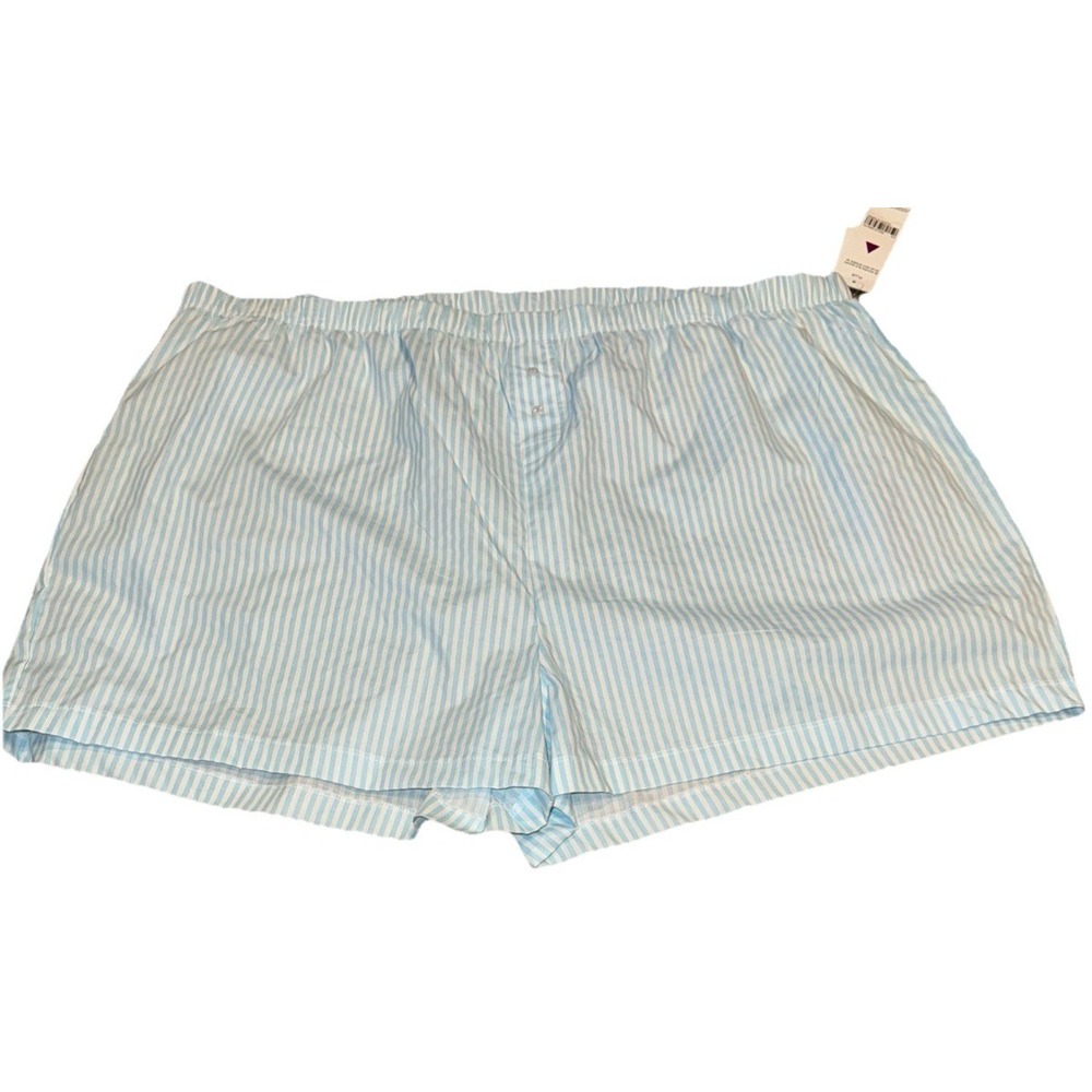 Just Be Blue white Striped Cotton‎ Boxer Style sleep shorts Womens Sz 2X XXL